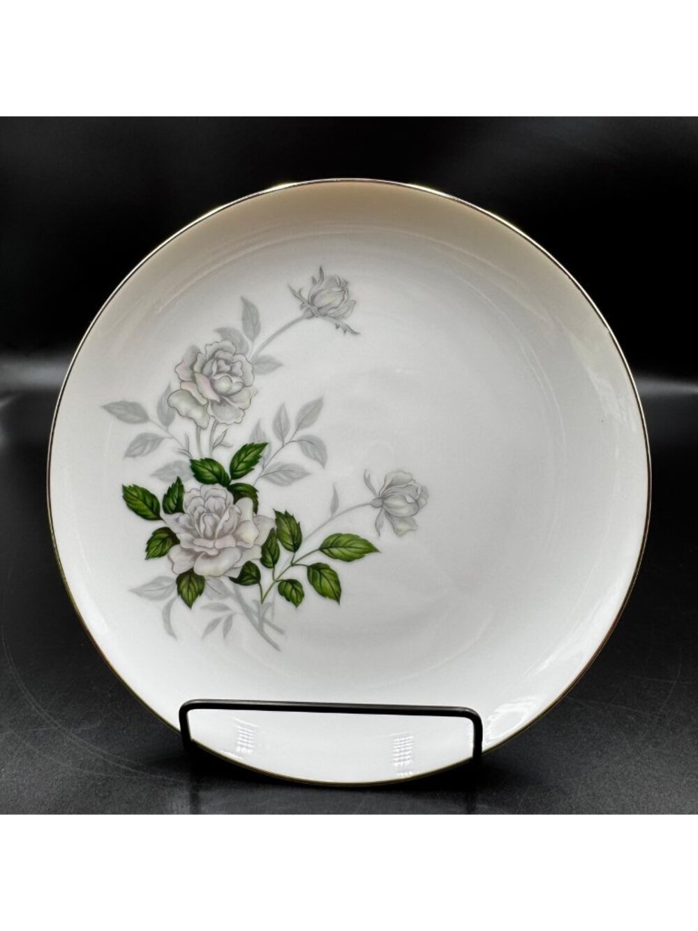 Vintage Sone China Japan 1873 Platinum Trimmed Rose Salad Plate